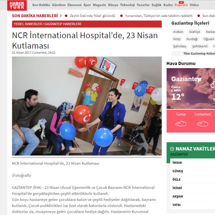 NCR Hospital'de 23 Nisan Coşkusu